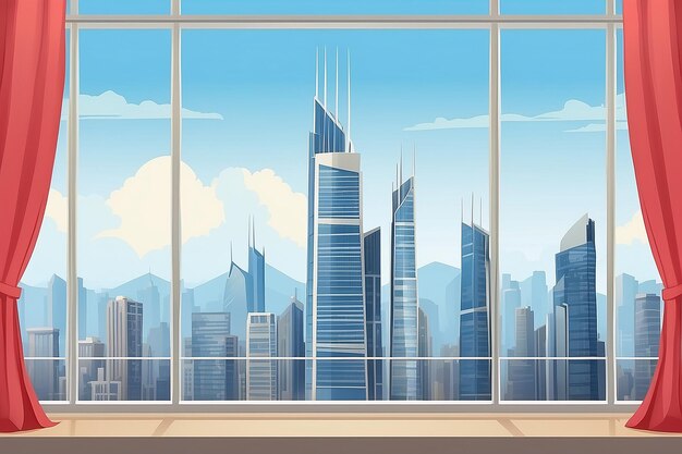 Skyscraper view city leader window frame