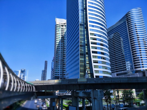 Skyscraper with modern building in city urban architecture concept