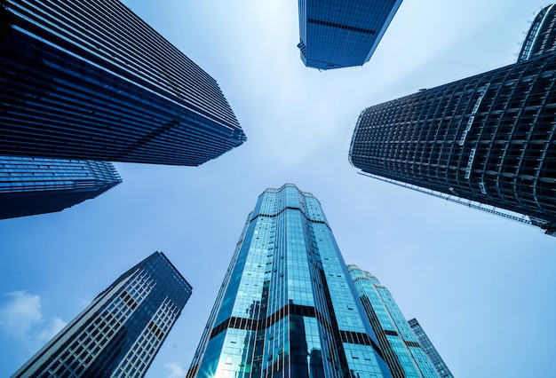 skyscrapers bottom view