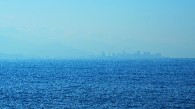 Skyscrapers city of batumi city skyline at sunrise in morning still