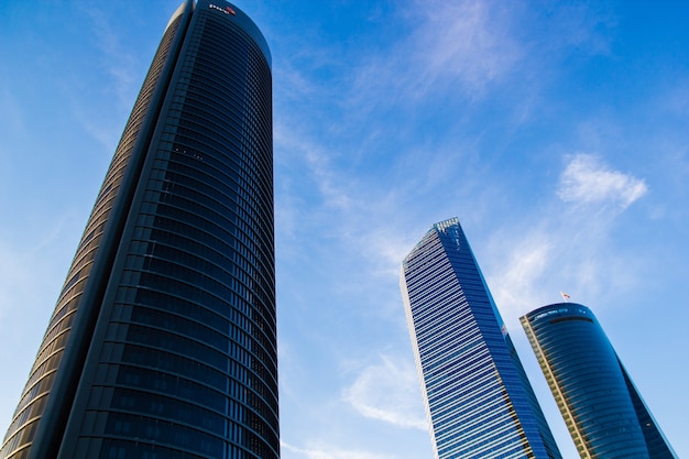 Skyscrapers Cuatro Torres Business Area in Madrid, Spain