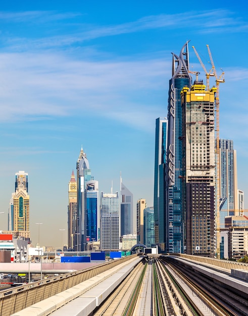 Photo skyscrapers in dubai downtown united arab emirates