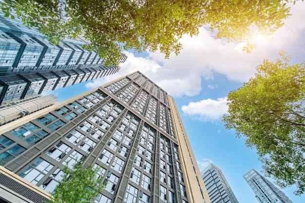 Photo skyscrapers in a finance district