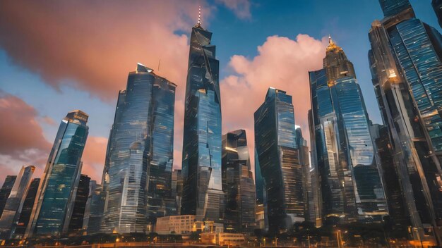 Skyscrapers from a low angle view