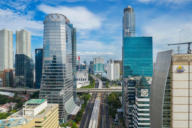 Skyscrapers with located in central business district