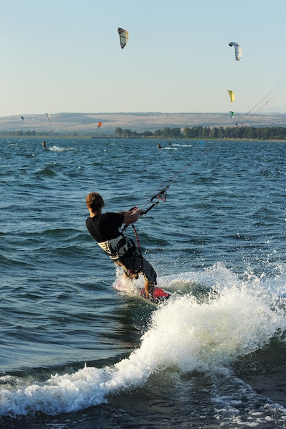 Skysurfing on lake Kinneret