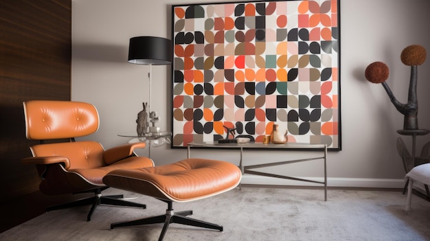 Slaapkamer decor huis interieur MidCentury Modern Retro stijl