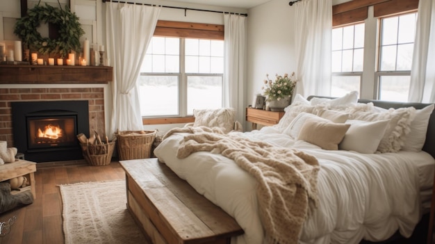 Foto slaapkamer decor thuis interieurontwerp rustic farmhouse stijl