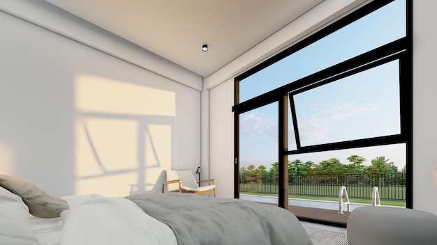 slaapkamer moderne stijl 3d illustratie