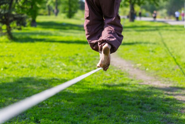 Photo slacklining is a practice in balance