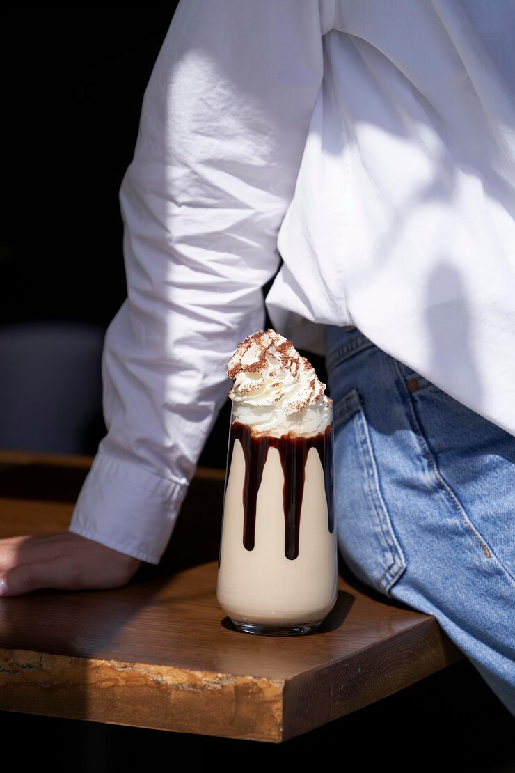 Slagroom dessertglas Milkshake-ijs