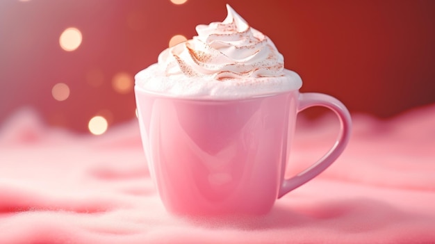 Slagroom fotorealisme roze koffie felroze café latte koffie vibes roze drankje GENERATE AI