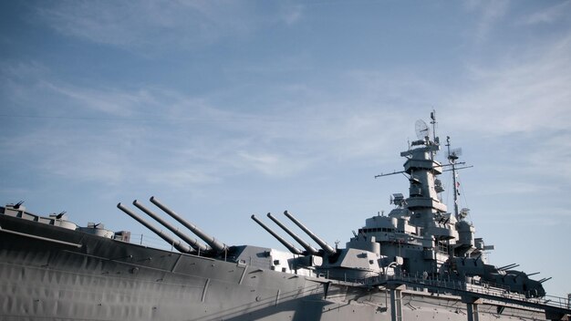 Slagschip van de Amerikaanse marine in het museum in Mobile, AL.