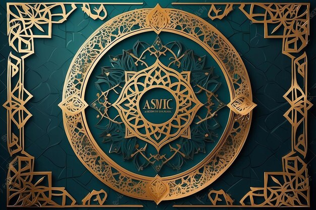 Foto sfondio di lusso arabo slamico con motivi geometrici e bellissimi ornamenti