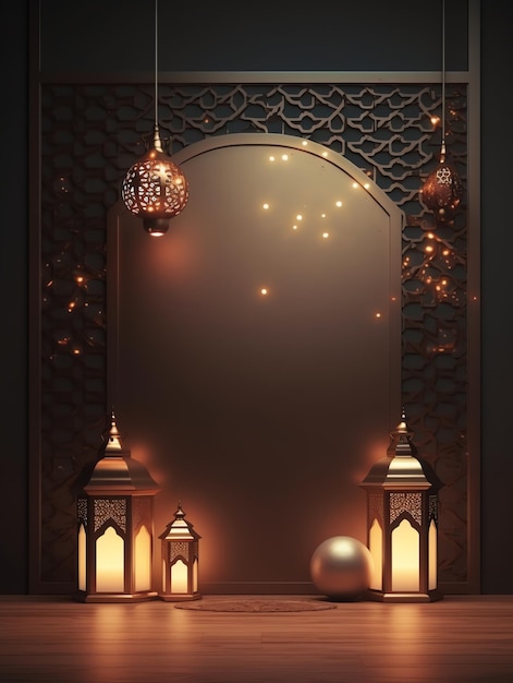 slamic eid al fitr banner contemporary design ramadhan