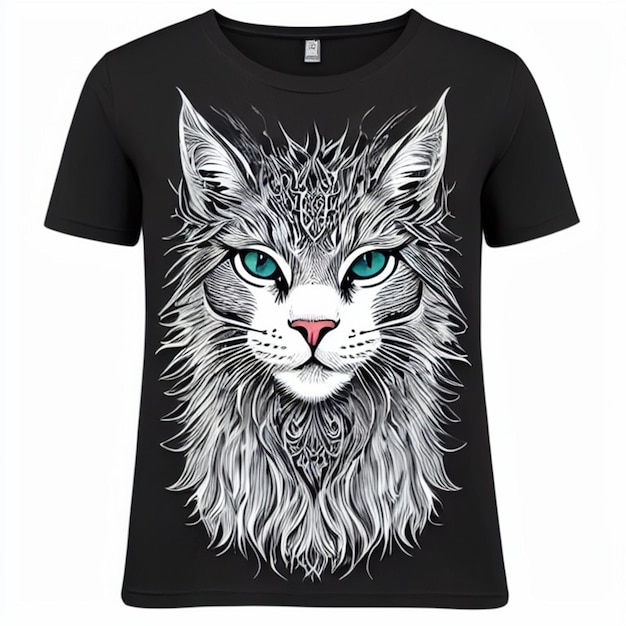 Slank T-shirt met kattenprint