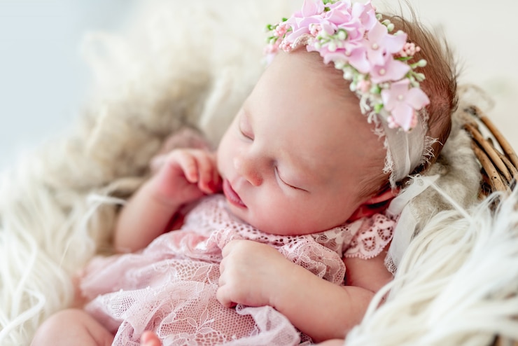 Foto slapen pasgeboren babymeisje