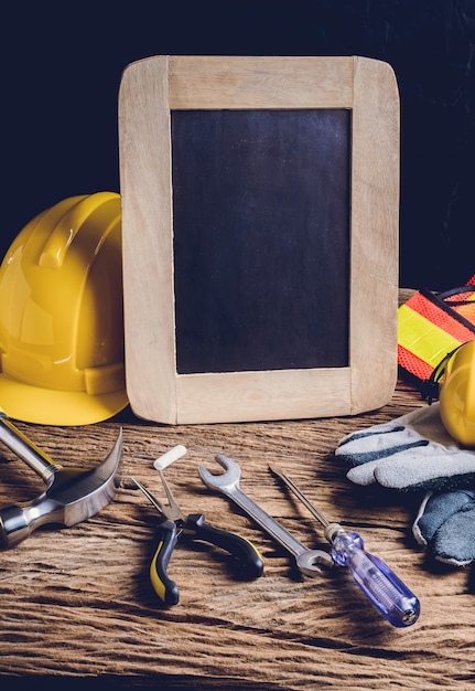 Slate board, protective clothing and Hand Tool