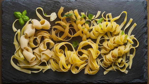 Slate and pasta decoration