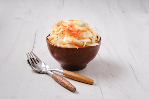 Slay bowl with homemade pickled cabbage