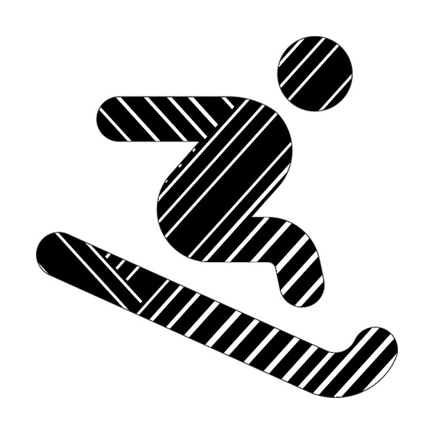 sledding icon black white diagonal lines