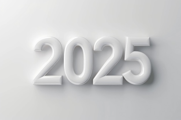 Sleek 3D 2025 Text for Modern Concepts