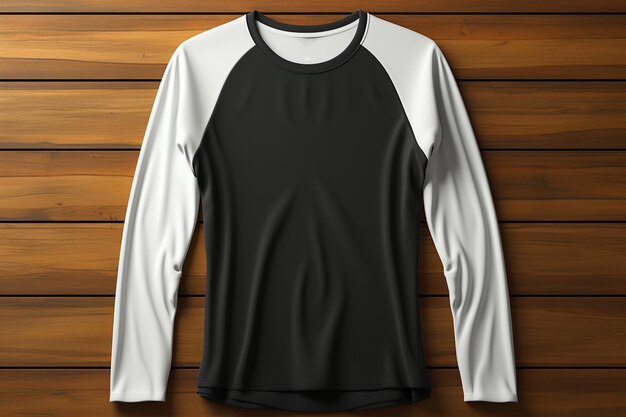 Sleek 3D raglan tees black white Minimalist stylish rendering