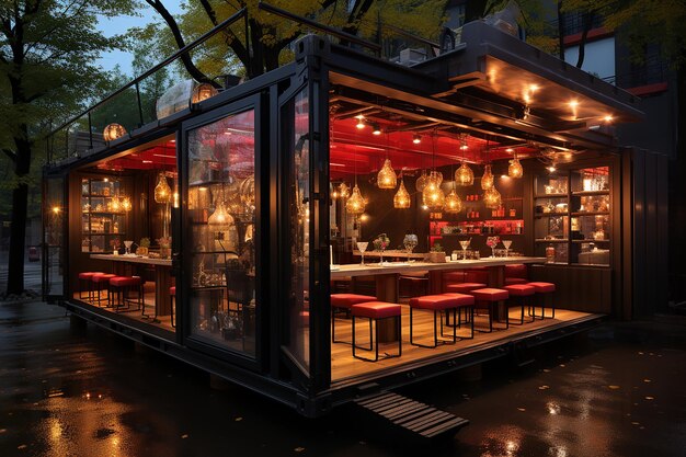 Sleek Asian Eatery Conversion of Cargo Container