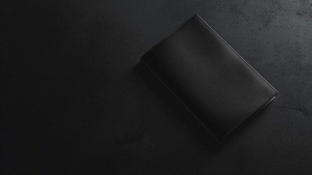 Photo sleek black blank mockup of a passport holder with a snap closure