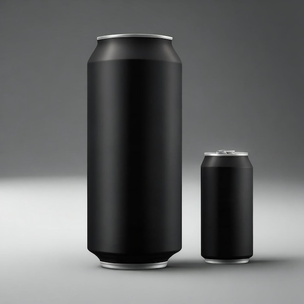 Sleek Black Can Mockup Elevate Your Brand with FreePik