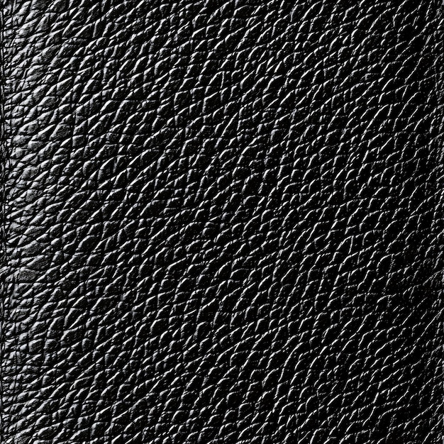 Sleek Black Plain Leather Textures
