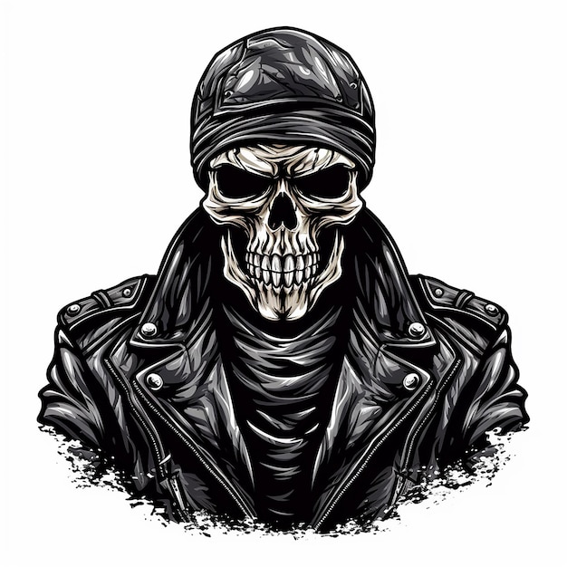 Photo sleek black skull emblem motorcycle club insignia isolated