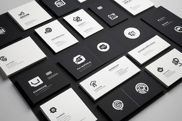 Sleek Business Card Minimalist Iconography