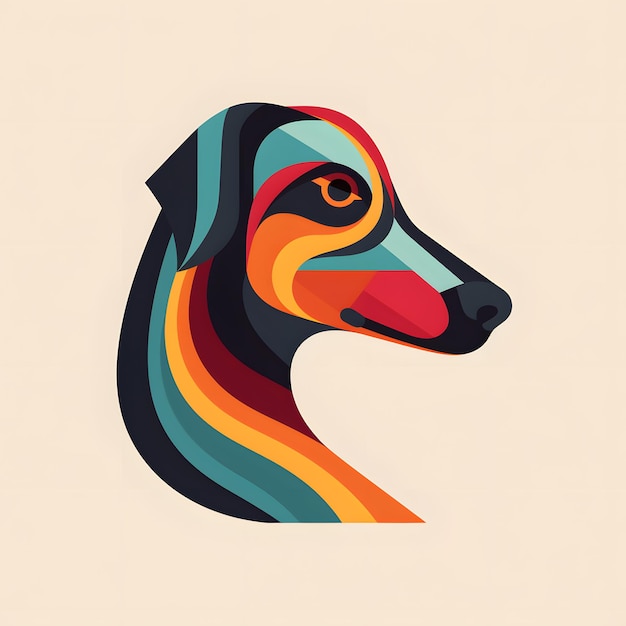 Элегантный символ собаки Минимальный плоский логотип собаки