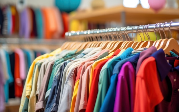 Sleek clothes rack with neatly displayed garments