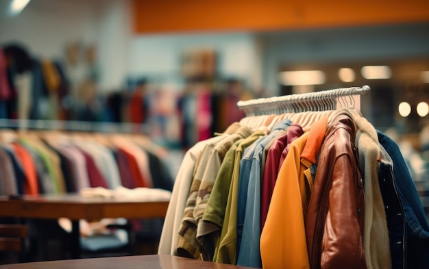 Sleek clothes rack with neatly displayed garments