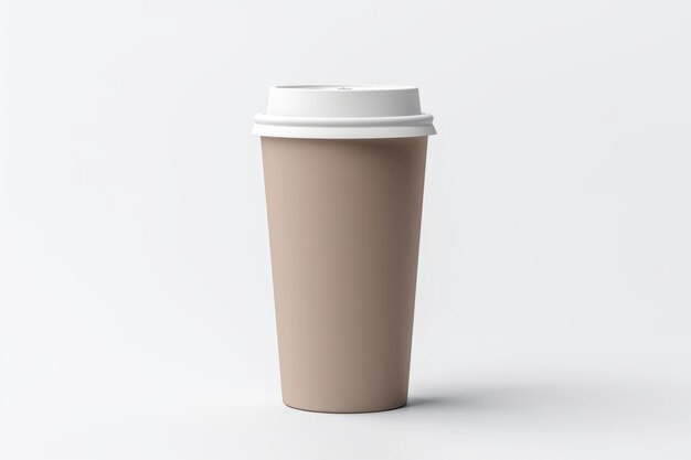 Sleek Coffee Cup Mockup Isolated on White Background with Clipping Path AR 32