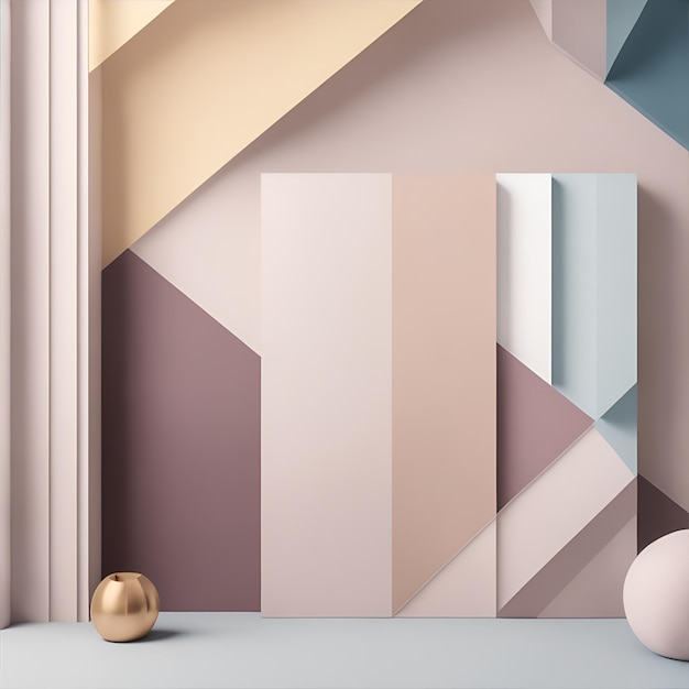 A sleek contemporary backdrop with a blend of soft hues and geometric shapes