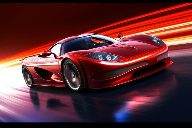 Sleek Crimson Sports Car Generative AI