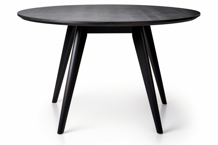 Sleek Design Modern Black Wooden Round Dining Table Part of an Exquisite Furniture Series