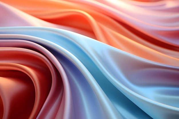 Sleek digital waves in a fluid gradient of purple blue and orange hues