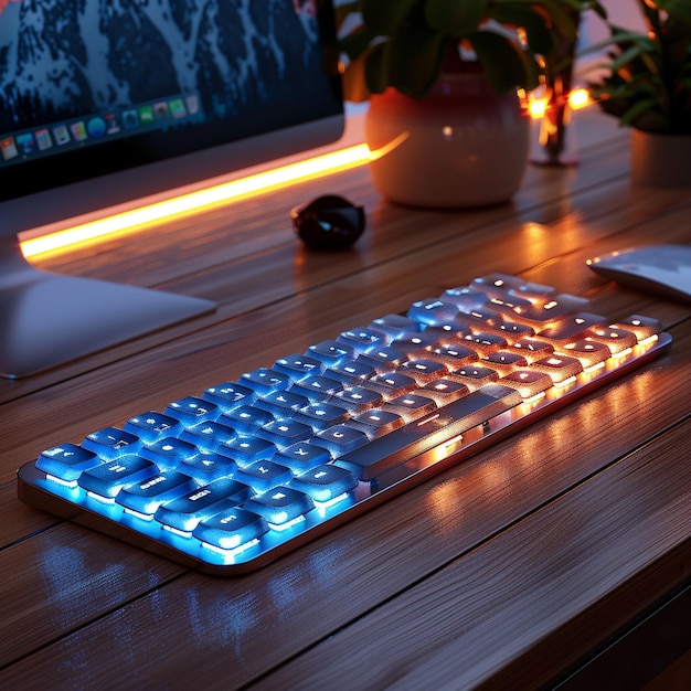 Sleek draadloos toetsenbord met achtergrondverlichting