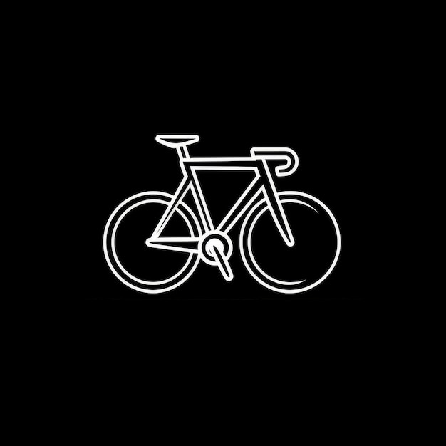 Photo sleek elegance the iconic line road bike logo in white vector on black background