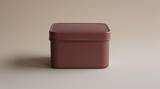 Foto elegante scatola di terracotta opaca su una superficie neutra liscia
