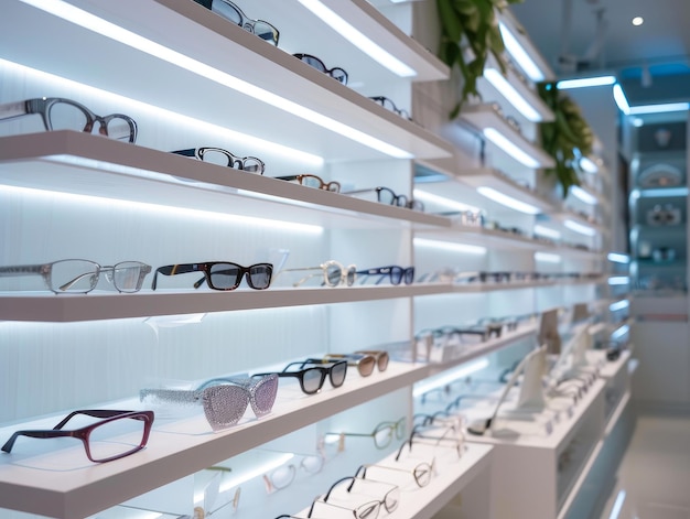 Sleek Eyewear Display Moderne optica winkel interieur