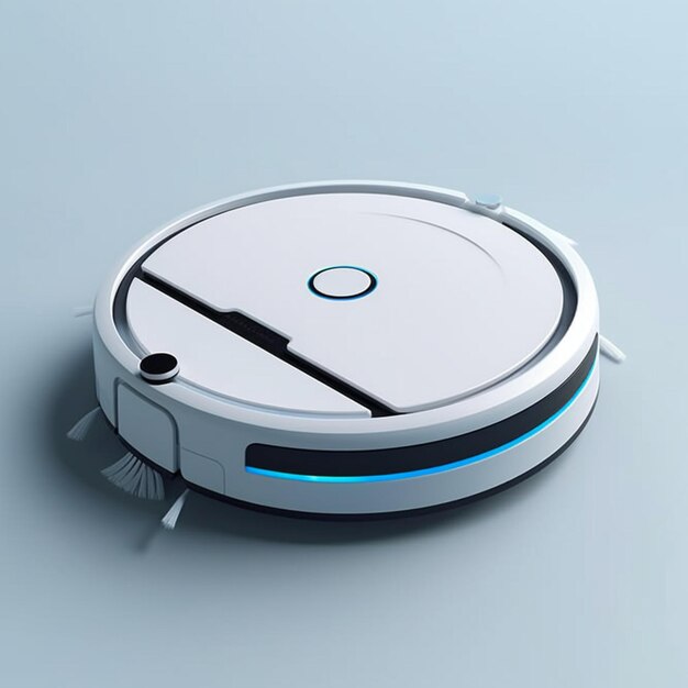 A sleek futuristic white robotic vacuum