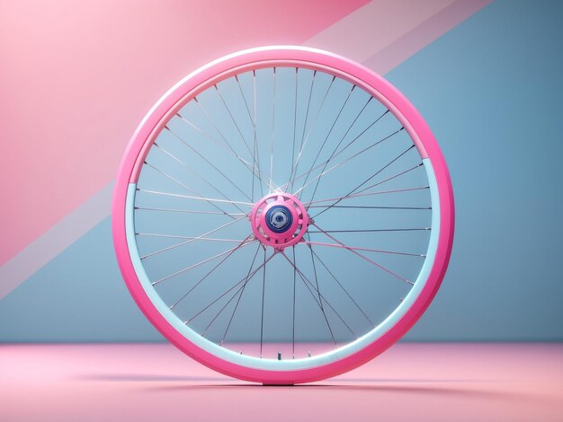 Foto sleek in roze racefiets en fietswiel voor sport en lichaamsbeweging 6