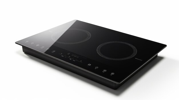 Photo sleek induction stove on white background