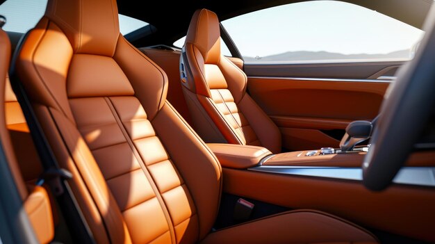 Sleek Leather Seating in Automobile