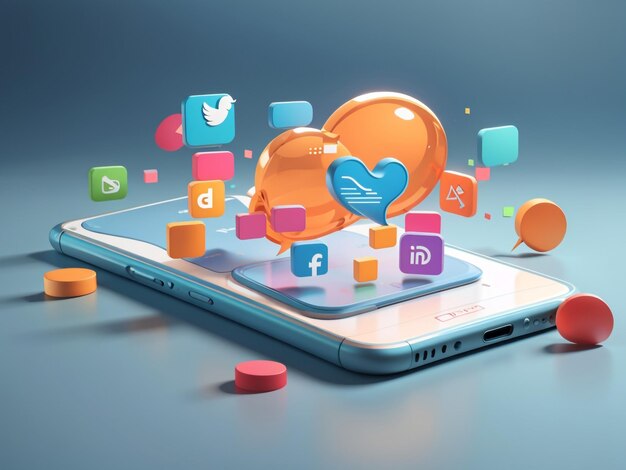 Sleek Minimalism Smartphone Mockup with Social Media App 2